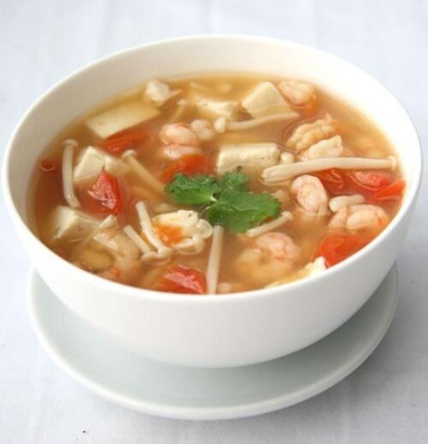 菇菇虾仁豆腐蛋花汤